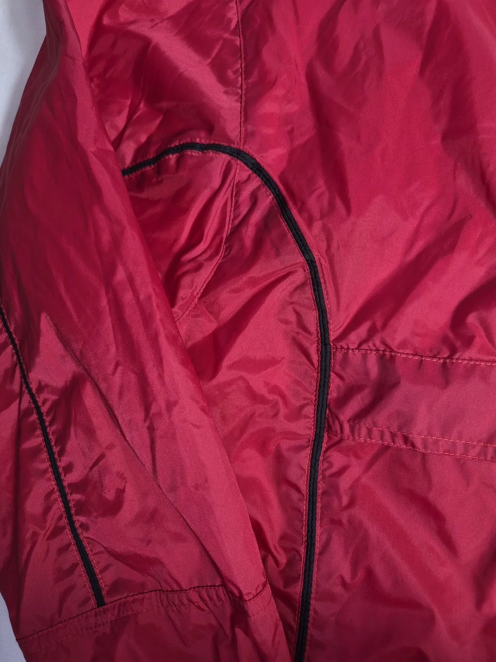 Vintage Tek JEAR Anorak Windbreaker Nylon Sz M Lightweight Red hooded Half Zip